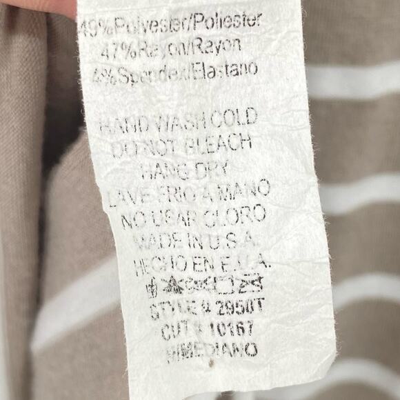 PROMESA Striped Bow Tie Bell Sleeve Top Gray White Size Medium - Picture 7 of 7